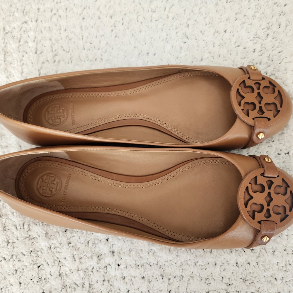 Tory Burch Tan Leather Ballet Flats - Picture 2 of 5